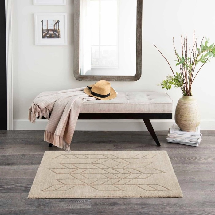 Casual & Solid Rugs Alessia ALE01   Beige Ivory - Beige Hand Loomed Rug