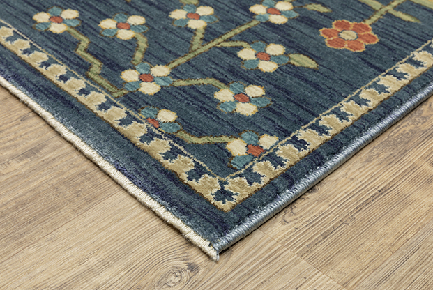 Oushak Rugs Francesca FR02L Medium Blue - Navy & Multi Machine Made Rug