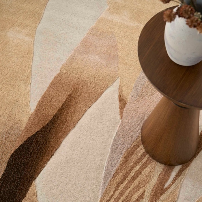 Contemporary & Transitional Rugs Prismatic PRS35 Camel - Taupe & Ivory - Beige Hand Tufted Rug