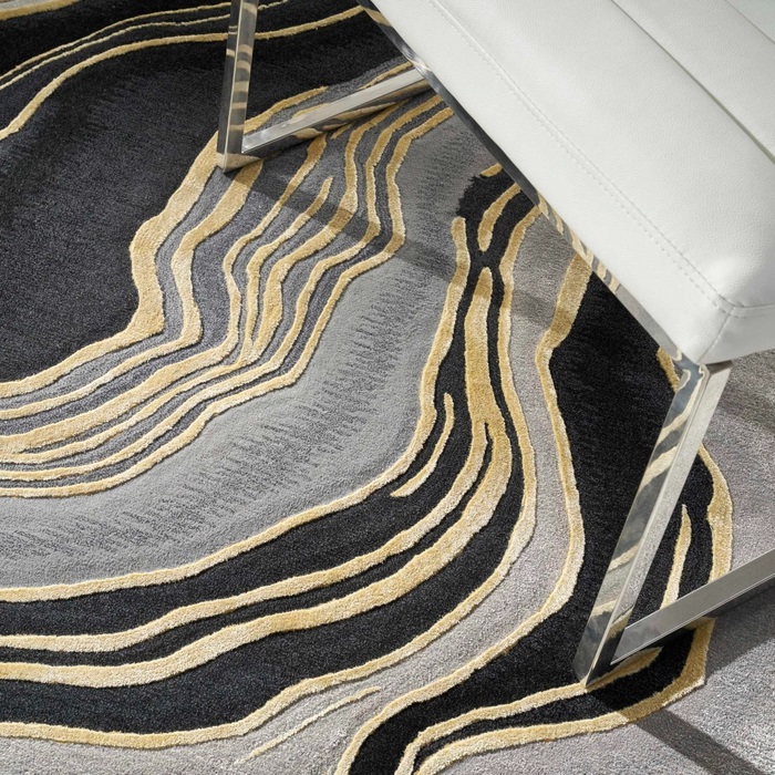 Contemporary & Transitional Rugs Prismatic PRS31 Black - Charcoal & Lt. Grey - Grey Hand Tufted Rug