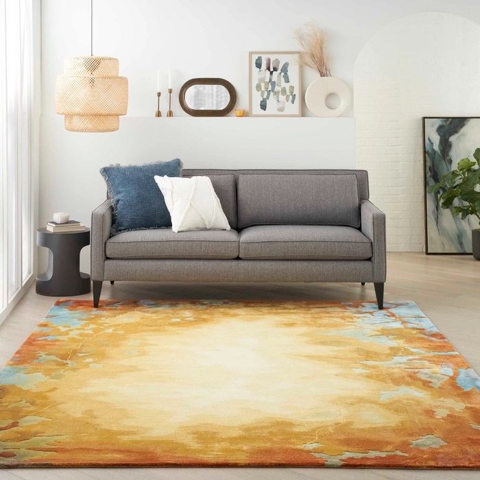 Contemporary & Transitional Rugs Prismatic PRS29 Lt. Gold - Gold & Multi Hand Tufted Rug