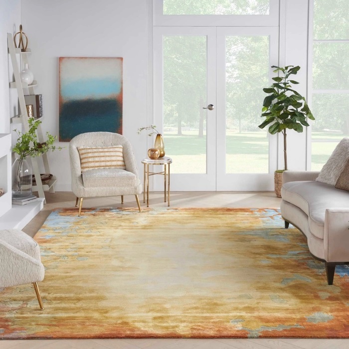 Contemporary & Transitional Rugs Prismatic PRS29 Lt. Gold - Gold & Multi Hand Tufted Rug