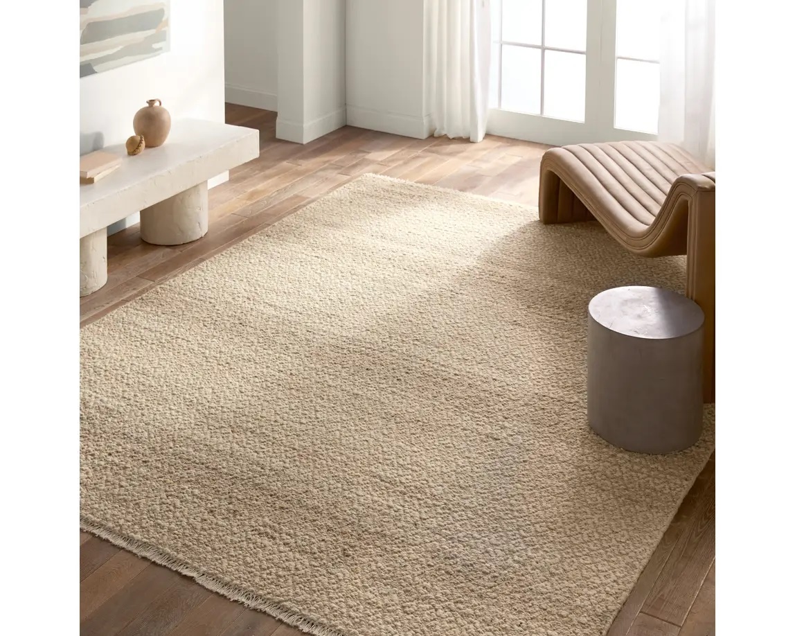 Casual & Solid Rugs Leona LEO08 Ivory - Beige Hand Woven Rug