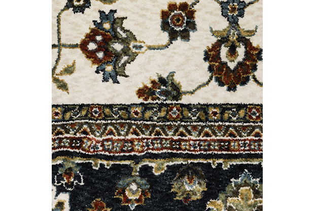 Traditional & Oriental Rugs Vivian VI02B Ivory - Beige & Medium Blue - Navy Machine Made Rug