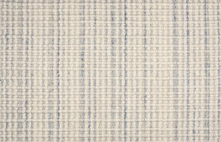 Custom & Wall to Wall Wisteria Breeze Ivory - Beige & Lt. Blue - Blue Hand Loomed Rug