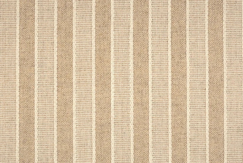 Custom & Wall to Wall Renegade Stripe Wheat Lt. Brown - Chocolate & Ivory - Beige Flat weave Rug