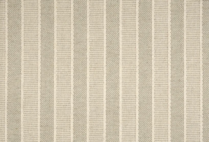 Custom & Wall to Wall Renegade Stripe Sage Green & Lt. Grey - Grey Flat weave Rug