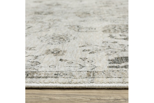 Oushak Rugs Chamberlain CH06B Ivory - Beige & Black - Charcoal Machine Made Rug