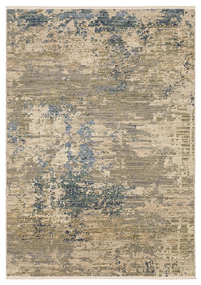 Contemporary & Transitional Rugs Soleri SOL07 Ivory - Beige & Lt. Blue - Blue Machine Made Rug