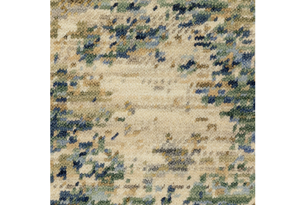 Contemporary & Transitional Rugs Soleri SOL07 Ivory - Beige & Lt. Blue - Blue Machine Made Rug