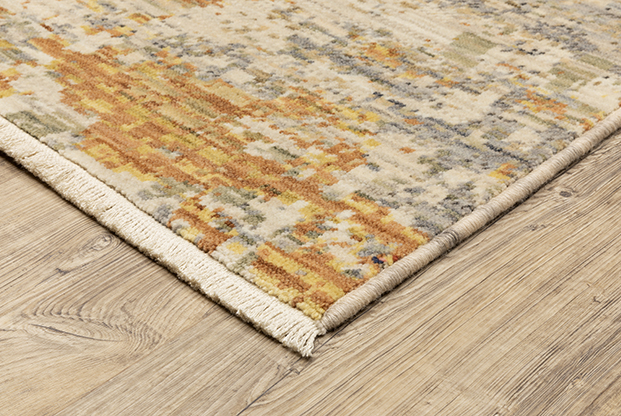 Contemporary & Transitional Rugs Soleri SOL03 Lt. Grey - Grey & Rust - Orange Machine Made Rug