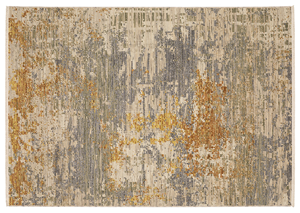 Contemporary & Transitional Rugs Soleri SOL03 Lt. Grey - Grey & Rust - Orange Machine Made Rug