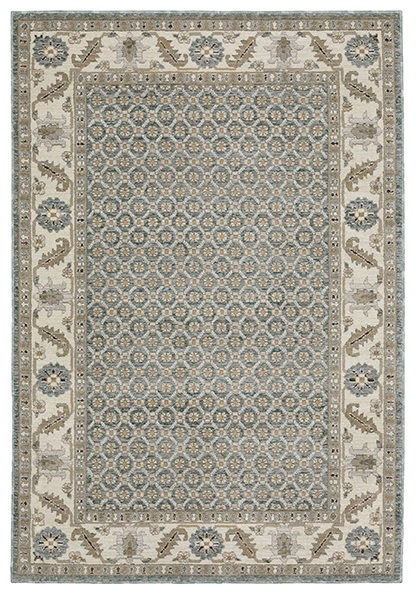 Casual & Solid Rugs Andorra 2429A Lt. Blue - Blue & Ivory - Beige Machine Made Rug