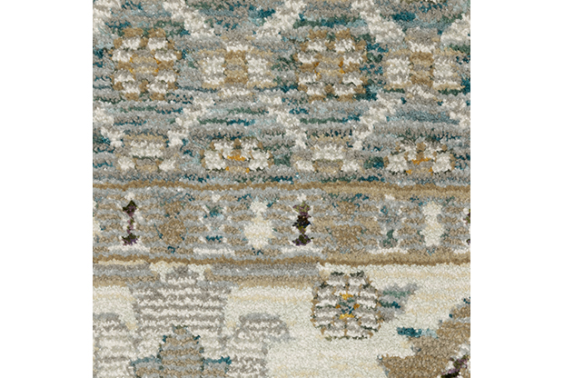 Casual & Solid Rugs Andorra 2429A Lt. Blue - Blue & Ivory - Beige Machine Made Rug