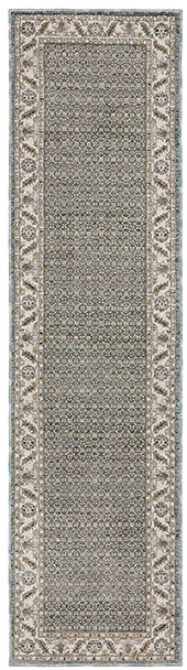 Casual & Solid Rugs Andorra 2429A Lt. Blue - Blue & Ivory - Beige Machine Made Rug