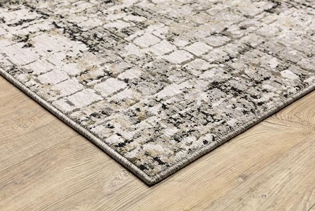 Contemporary & Transitional Rugs Nebulous 91D Lt. Grey - Grey & Black - Charcoal Machine Made Rug