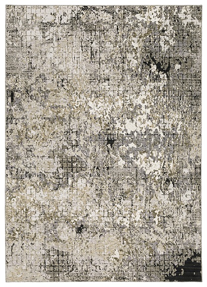 Contemporary & Transitional Rugs Nebulous 91D Lt. Grey - Grey & Black - Charcoal Machine Made Rug