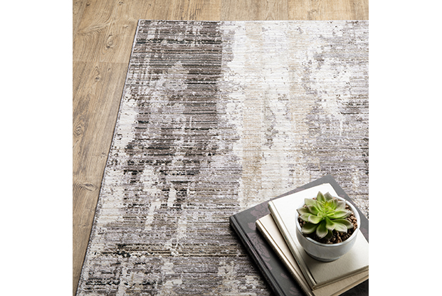 Contemporary & Transitional Rugs Nebulous 4151N Lt. Grey - Grey & Black - Charcoal Machine Made Rug