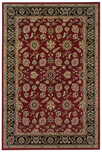 Traditional & Oriental Rugs Ariana 271C Red - Burgundy & Black - Charcoal Machine Made Rug