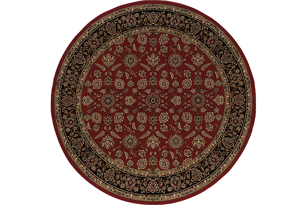 Traditional & Oriental Rugs Ariana 271C Red - Burgundy & Black - Charcoal Machine Made Rug