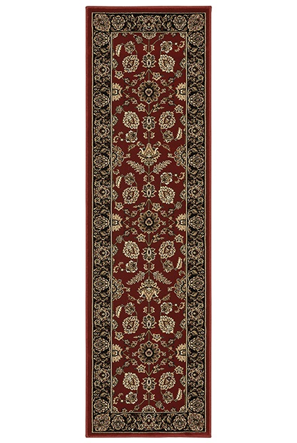 Traditional & Oriental Rugs Ariana 271C Red - Burgundy & Black - Charcoal Machine Made Rug