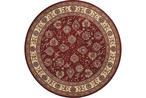 Traditional & Oriental Rugs Ariana 117C Red - Burgundy & Ivory - Beige Machine Made Rug