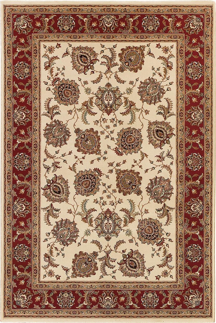 Traditional & Oriental Rugs Ariana 117J Ivory - Beige & Red - Burgundy Machine Made Rug