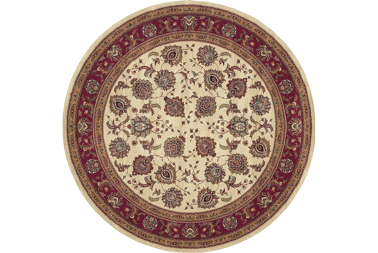 Traditional & Oriental Rugs Ariana 117J Ivory - Beige & Red - Burgundy Machine Made Rug