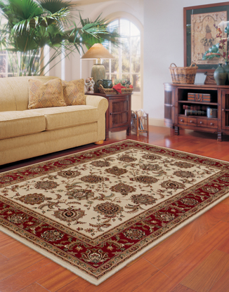 Traditional & Oriental Rugs Ariana 117J Ivory - Beige & Red - Burgundy Machine Made Rug