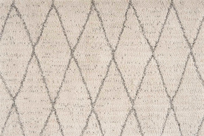 Custom & Wall to Wall Andes Trellis Ivory Ivory - Beige & Lt. Grey - Grey Machine Made Rug