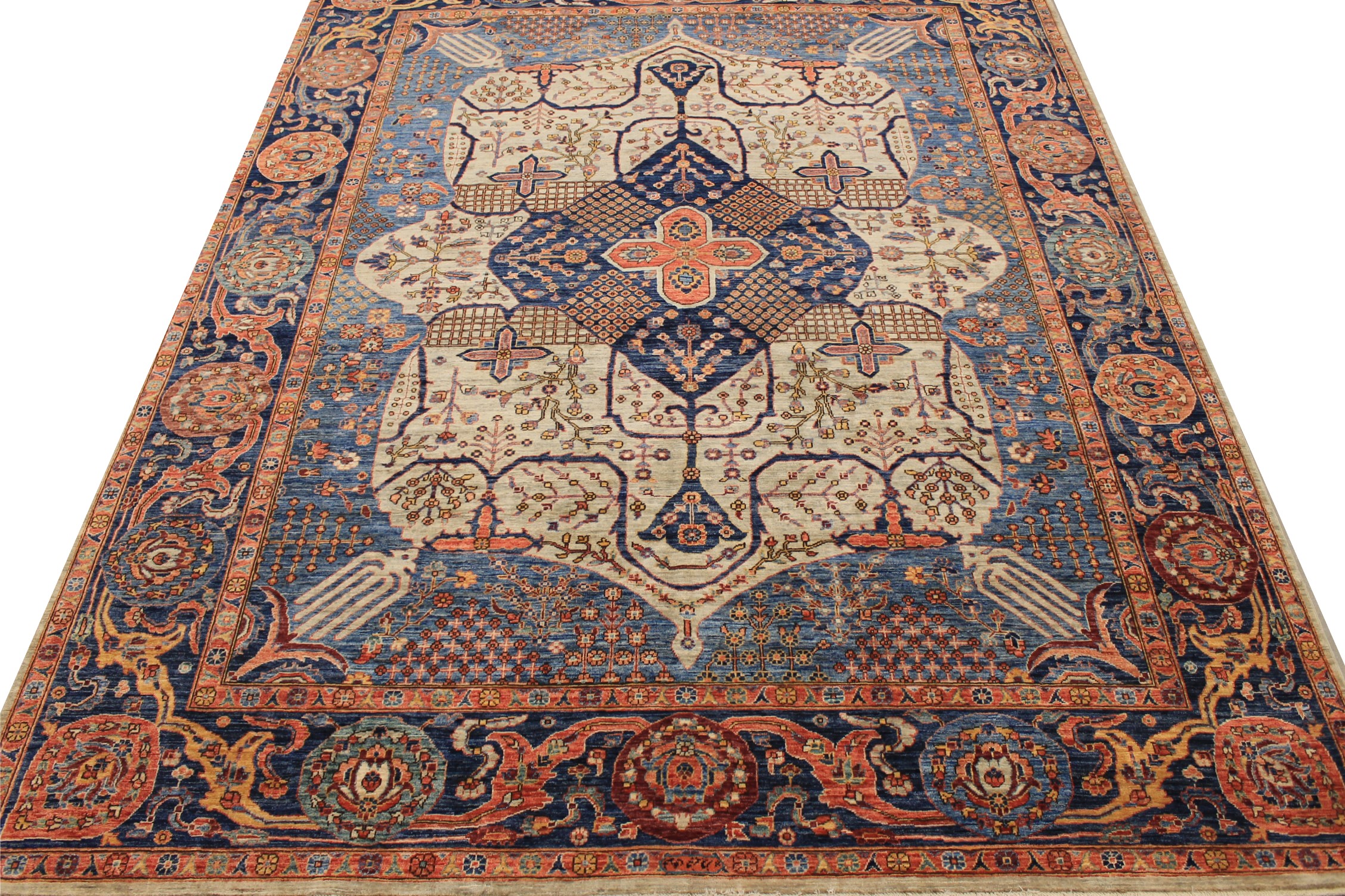 Traditional & Oriental Rugs Aryana 028854 Lt. Blue - Blue & Medium Blue - Navy Hand Knotted Rug