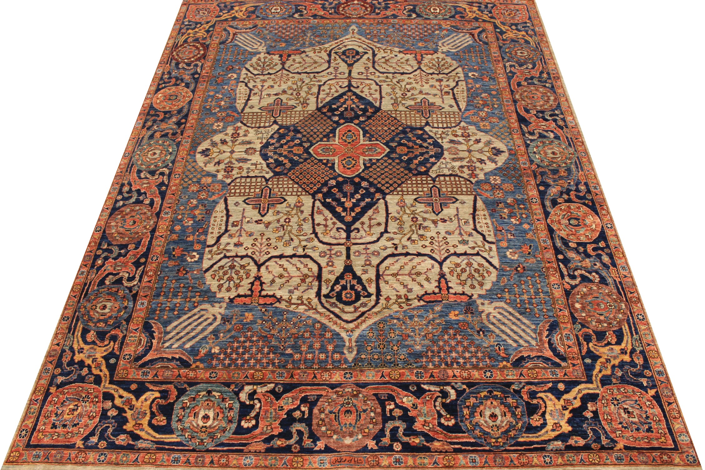 Traditional & Oriental Rugs Aryana 028854 Lt. Blue - Blue & Medium Blue - Navy Hand Knotted Rug