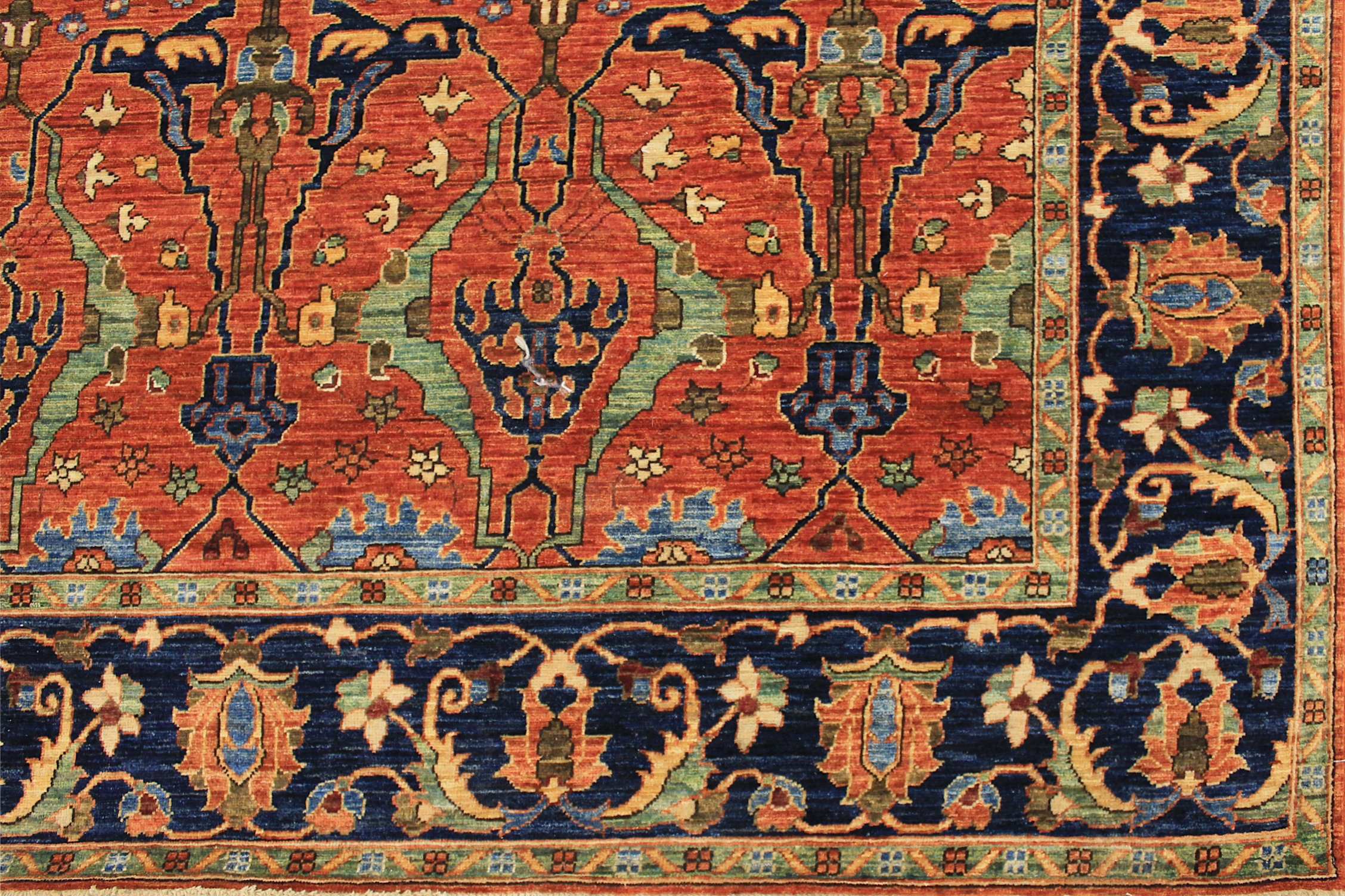 Traditional & Oriental Rugs Aryana 028852 Red - Burgundy & Medium Blue - Navy Hand Knotted Rug