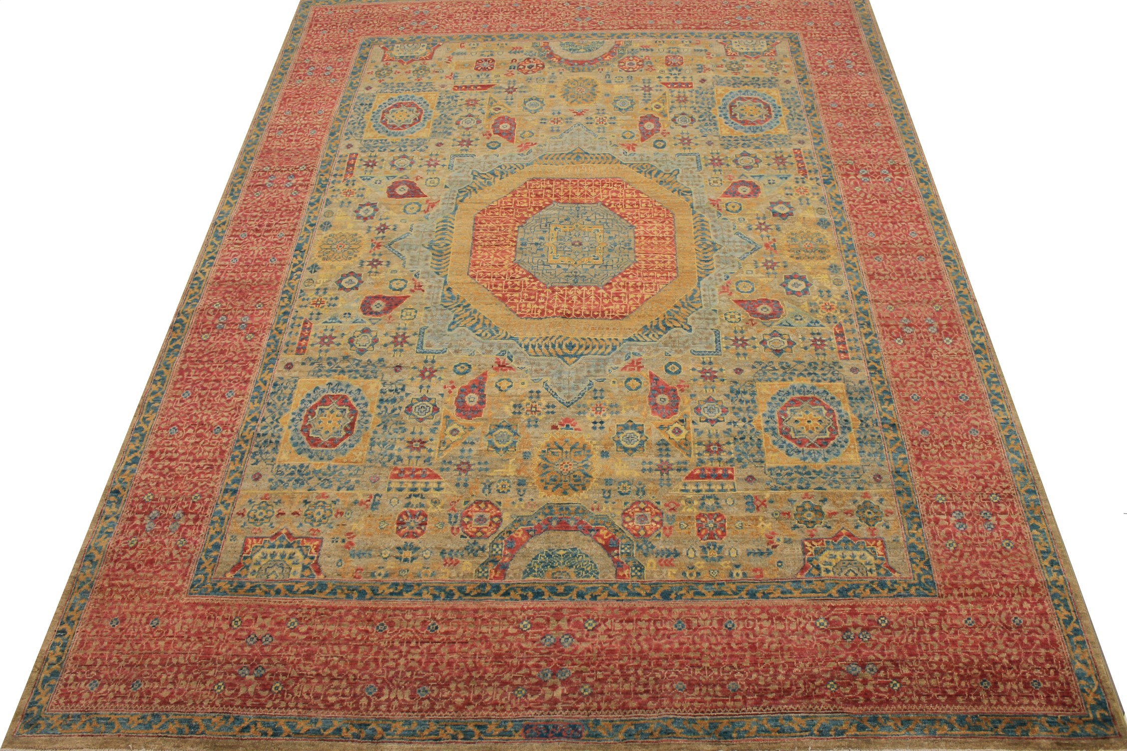 Traditional & Oriental Rugs Aryana 028848 Green & Rust - Orange Hand Knotted Rug