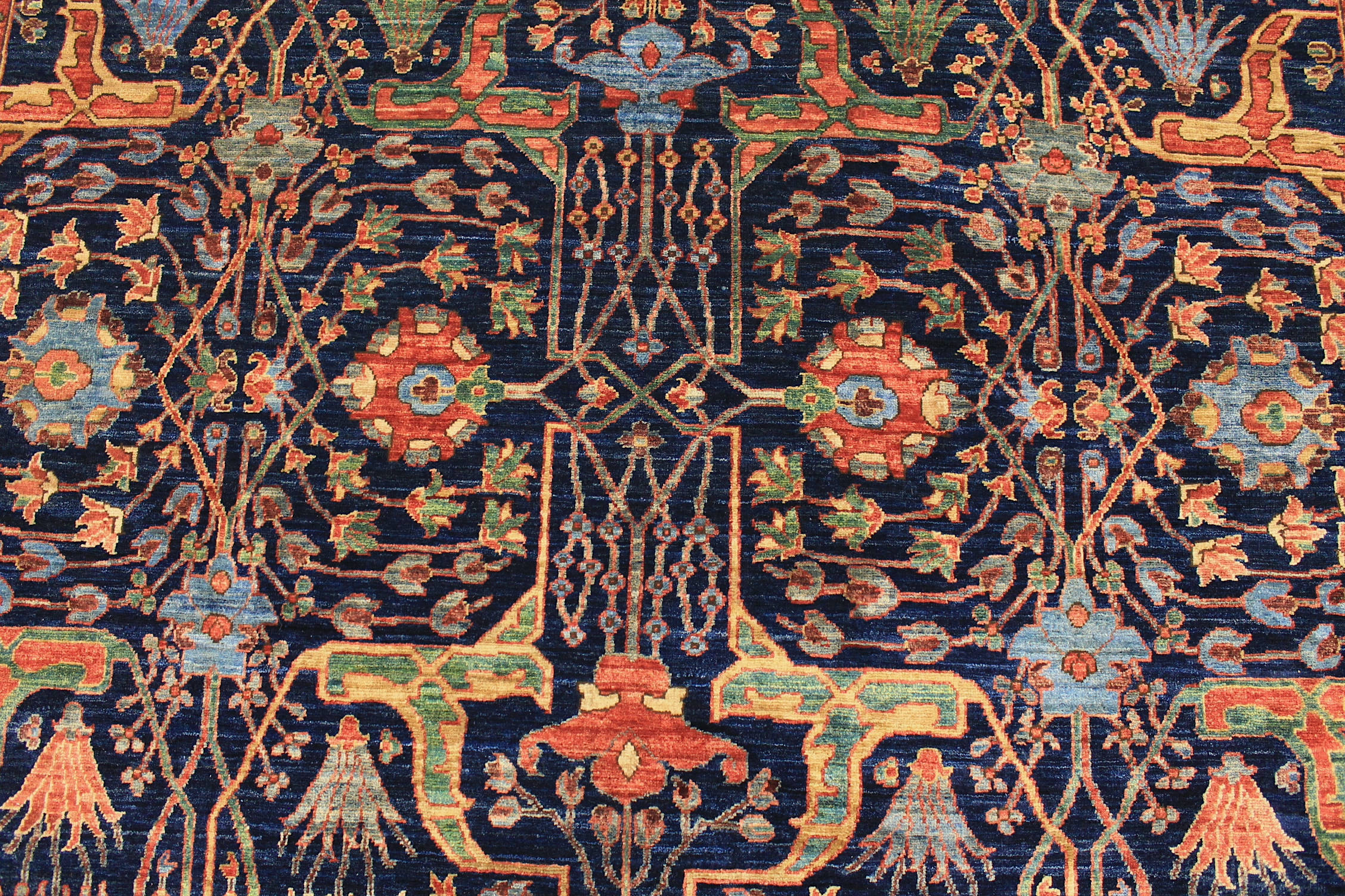 Traditional & Oriental Rugs Aryana 028842 Medium Blue - Navy & Aqua - Lt. Green Hand Knotted Rug