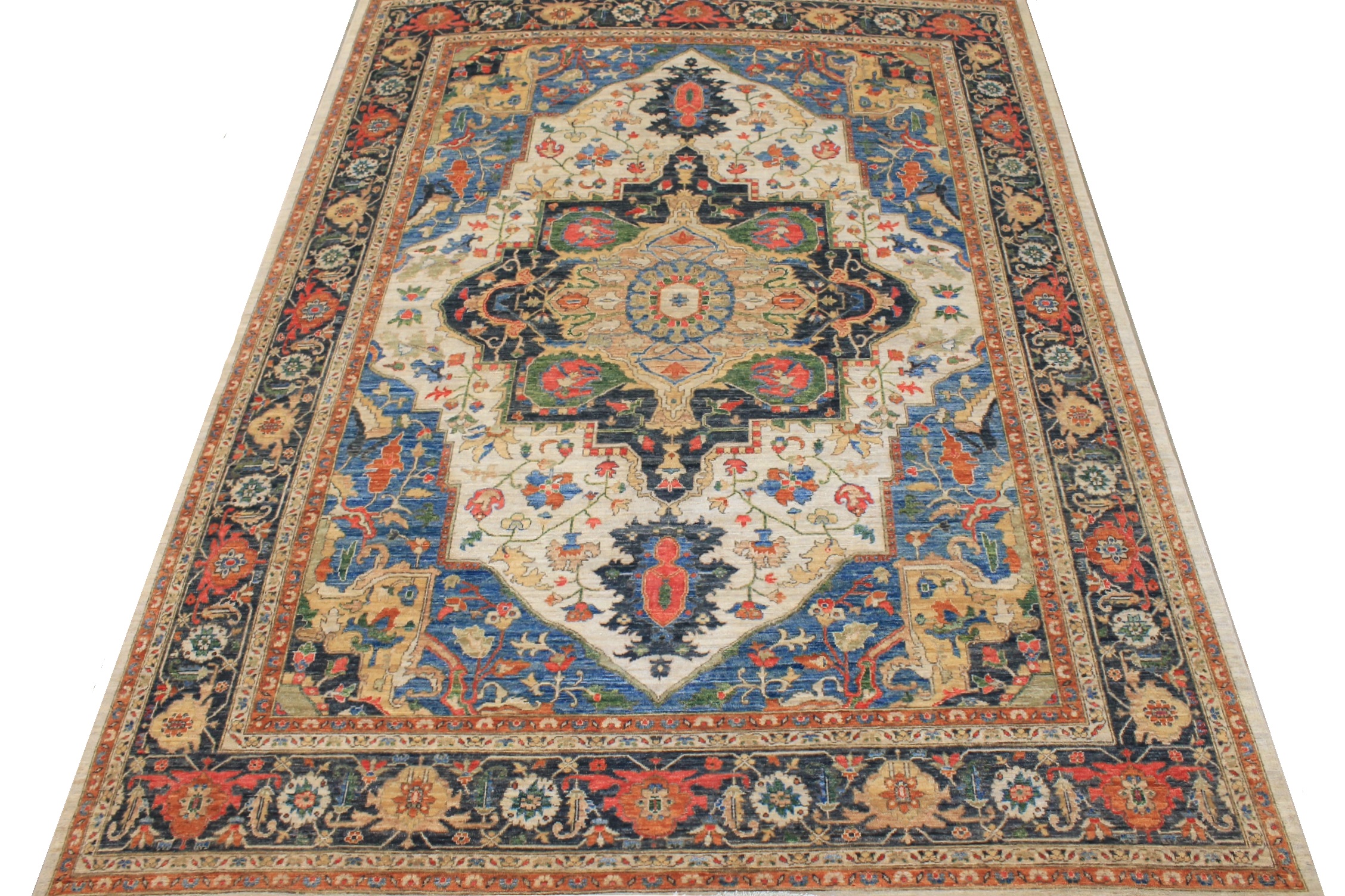 Traditional & Oriental Rugs Aryana 028782 Lt. Blue - Blue & Medium Blue - Navy Hand Knotted Rug