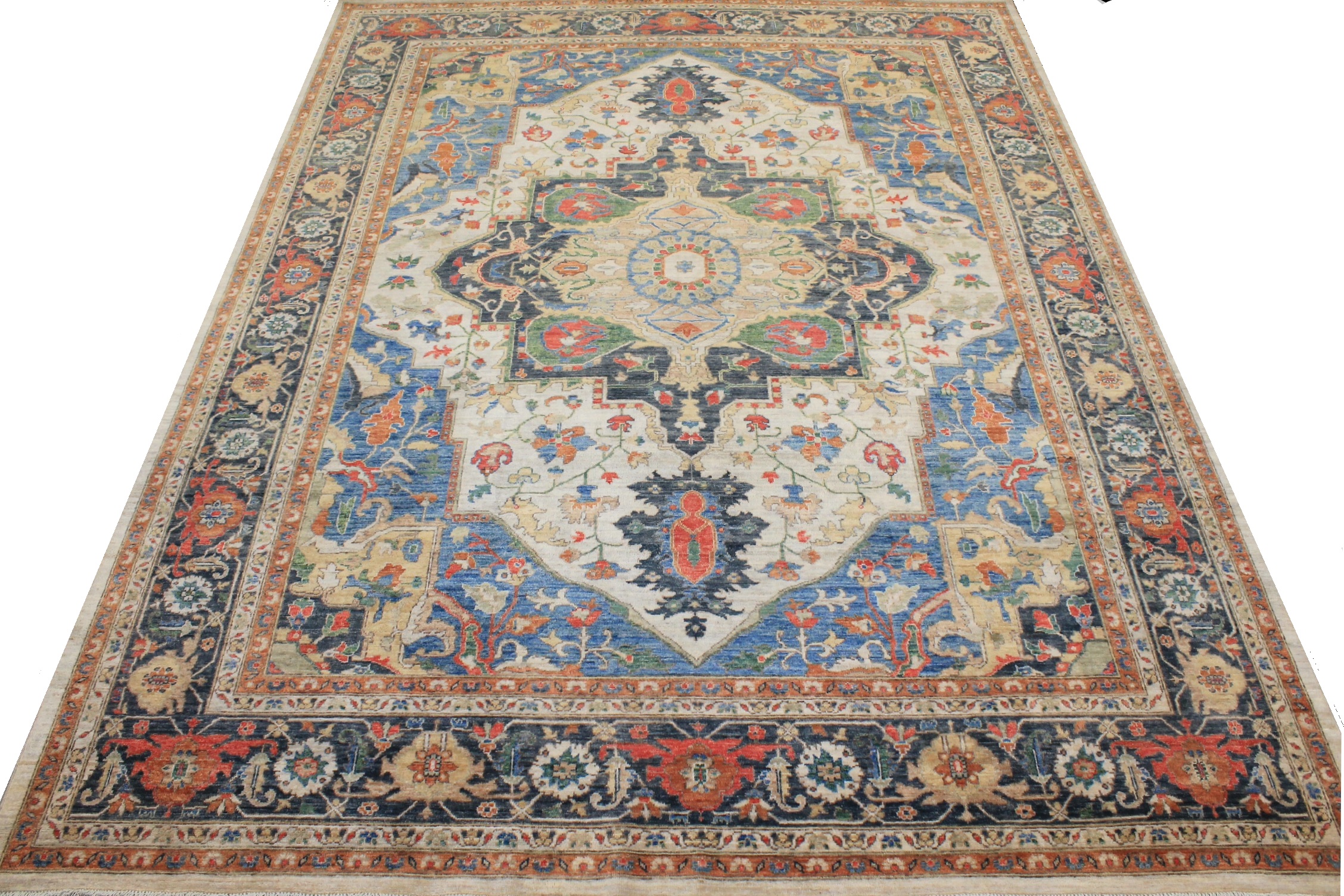 Traditional & Oriental Rugs Aryana 028782 Lt. Blue - Blue & Medium Blue - Navy Hand Knotted Rug