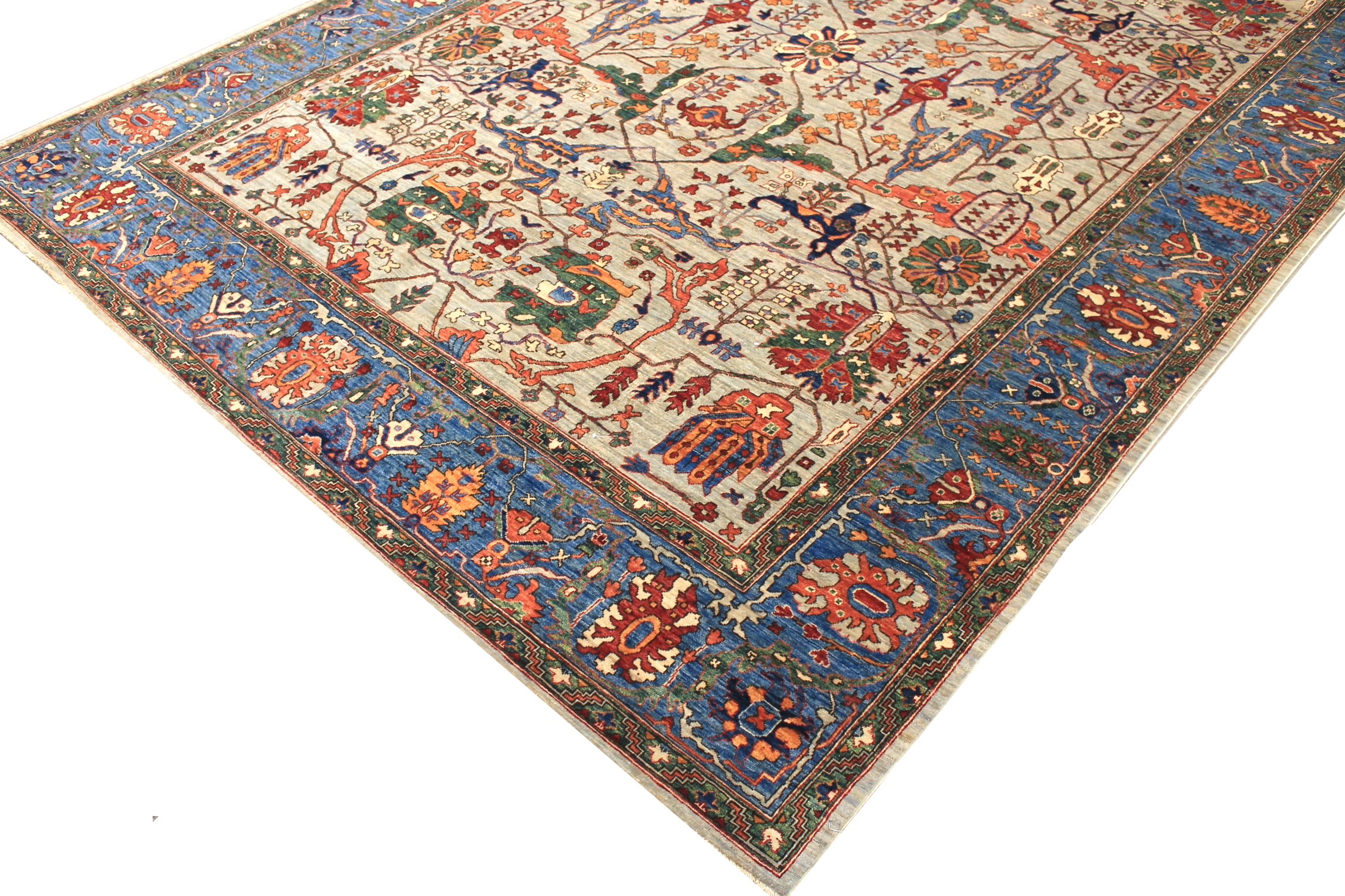 Antique Style Rugs Aryana 027840 Ivory - Beige & Lt. Blue - Blue Hand Knotted Rug