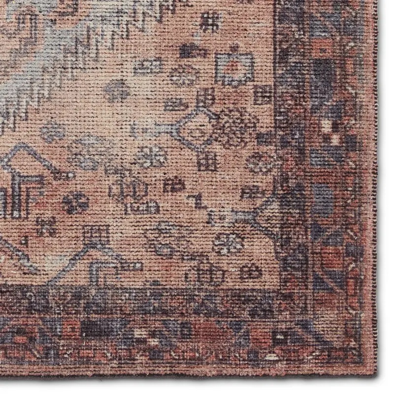 Antique Style Rugs Theo THO01 Rust - Orange & Lt. Brown - Chocolate Hand Woven Rug