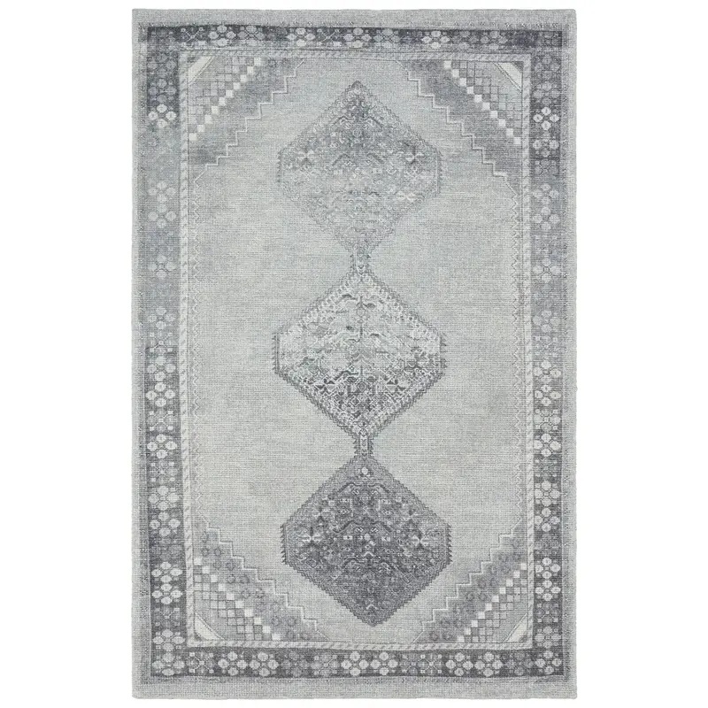 Antique Style Rugs Theo THO02 Lt. Grey - Grey Hand Woven Rug