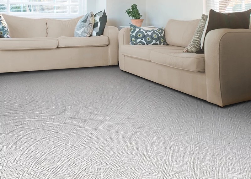 Custom & Wall to Wall Rugs Wilton White Collection 6013/0003 Diamond Weave Ivory - Beige Machine Made Rug