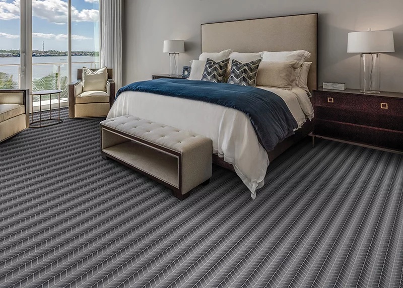 Custom & Wall to Wall Rugs Caymus 6546/0005 Grey Black - Charcoal & Lt. Grey - Grey Machine Made Rug