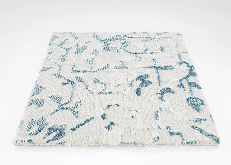 Custom & Wall to Wall Rugs Haka CBH0/0004 Sea View Ivory - Beige & Lt. Blue - Blue Machine Made Rug