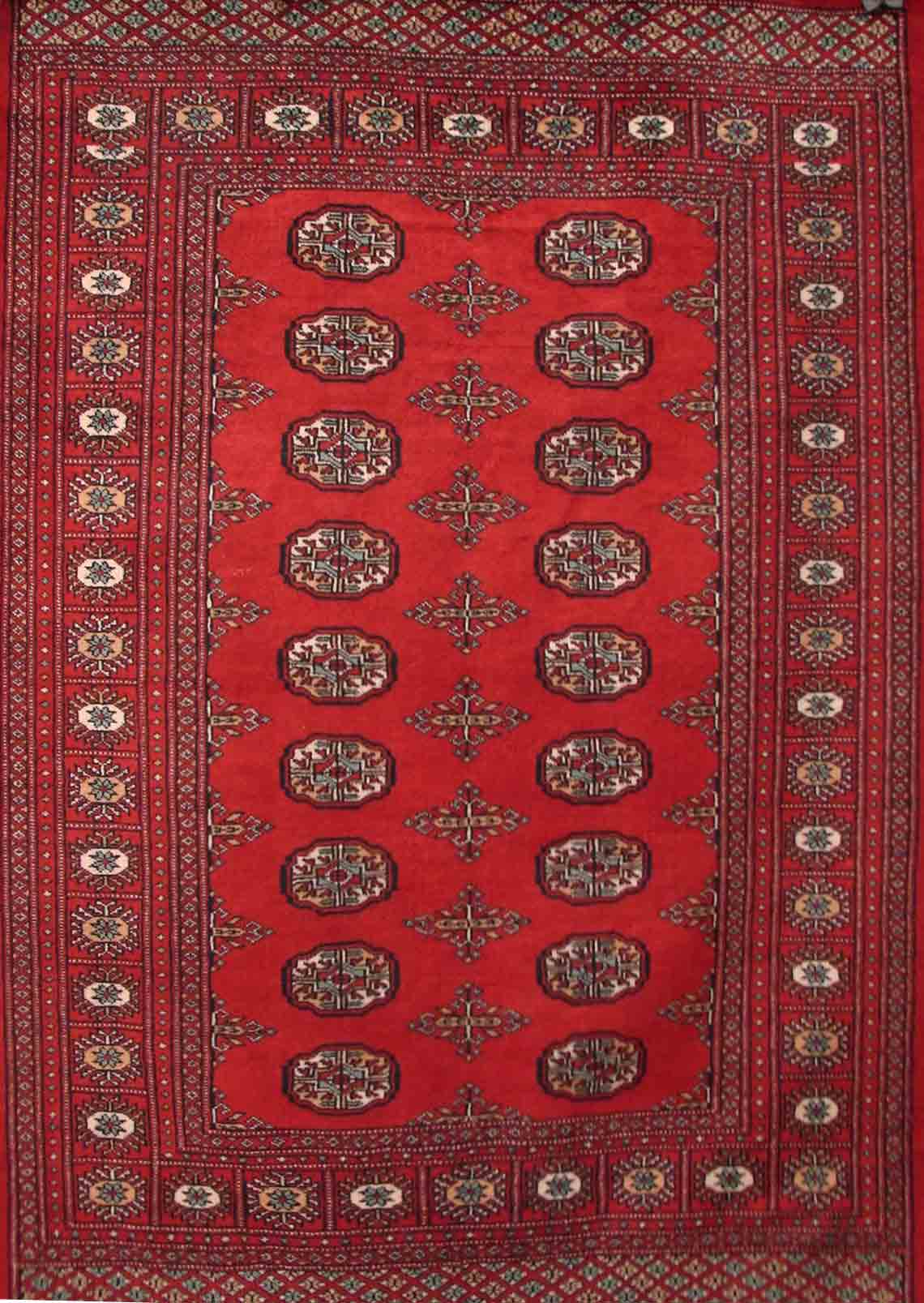 Antique Style Rugs BOKHARA 16392 Red - Burgundy Hand Knotted Rug
