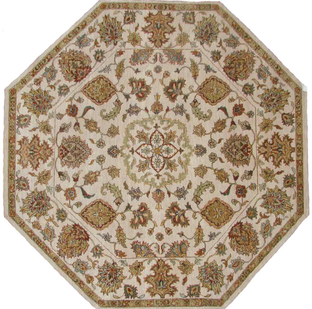 Round, Octagon & Square Rugs SULTAN 19075 Ivory - Beige Hand Knotted Rug