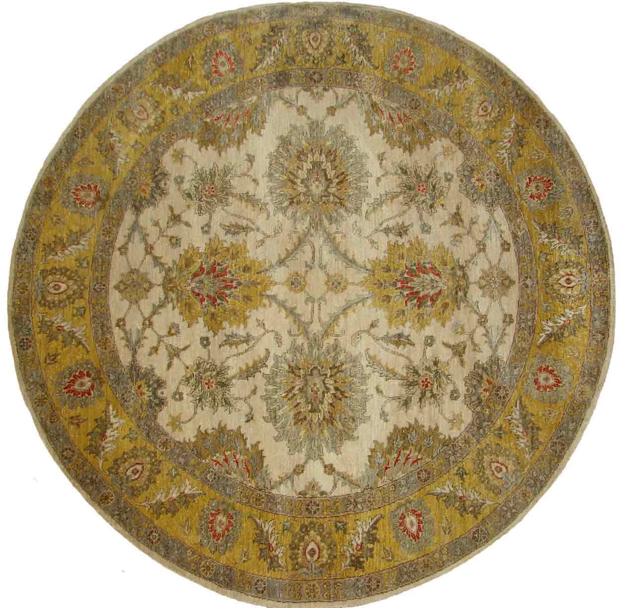 Round, Octagon & Square Rugs SULTAN 18605 Ivory - Beige & Lt. Gold - Gold Hand Knotted Rug