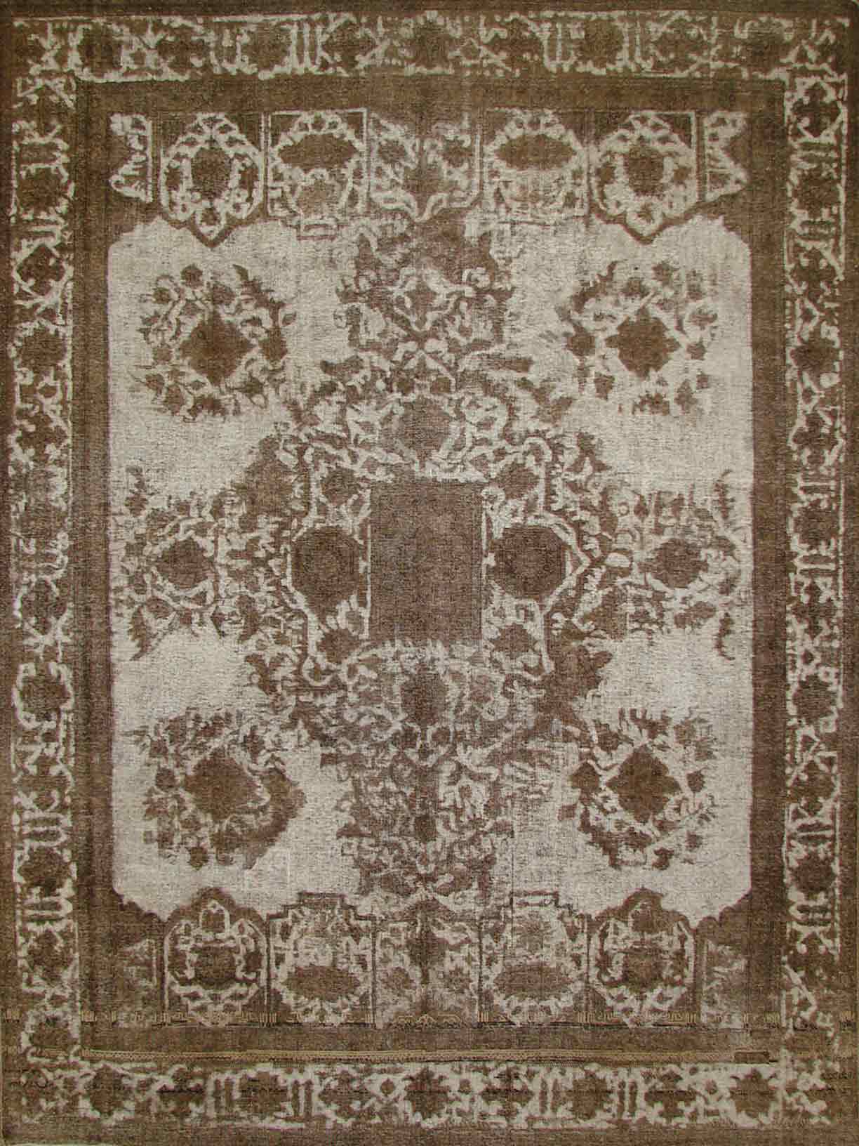 Antique Style Rugs VINTAGE 19271 Ivory - Beige & Camel - Taupe Hand Knotted Rug