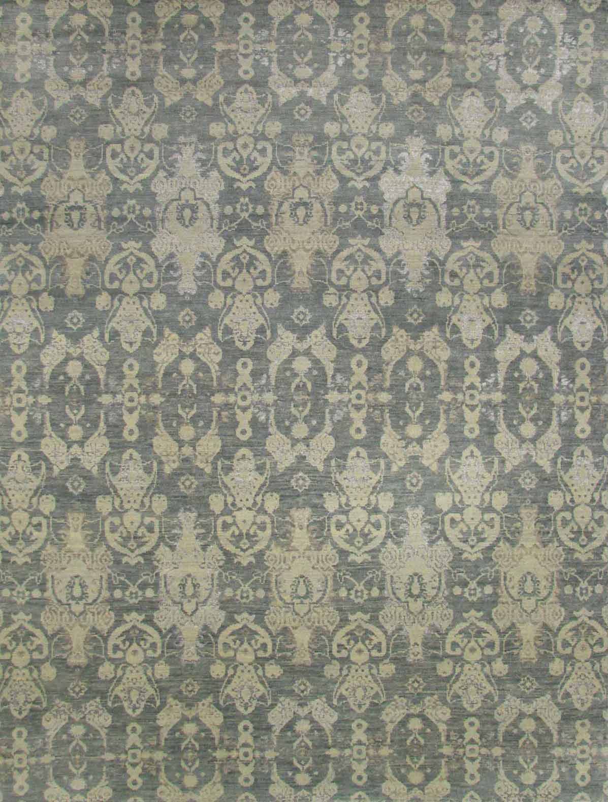 Contemporary & Transitional Rugs NAWAB 18521 Lt. Grey - Grey & Ivory - Beige Hand Knotted Rug